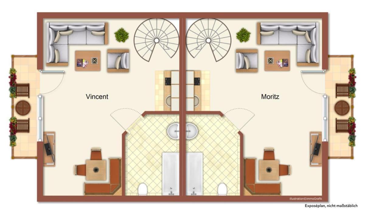 Haus Vier Freunde, Vincent Leilighet Rostock Eksteriør bilde